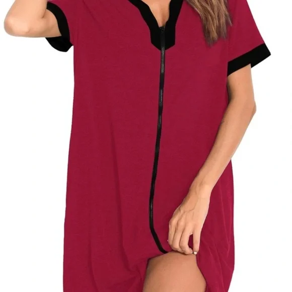 NEW Short Sleeve Robe - zipper front - Picture 3 of 5